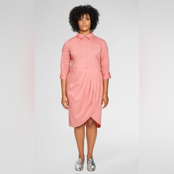 Universal Standard The Danielle Shirt Dress in Pink - Picture 11 of 12